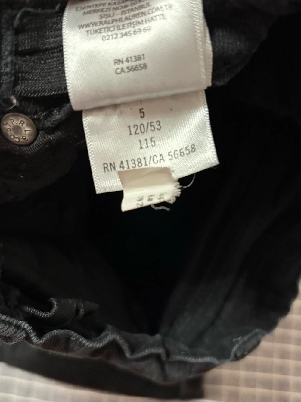 Ralph Lauren Black Denim Jeans with Branded Button